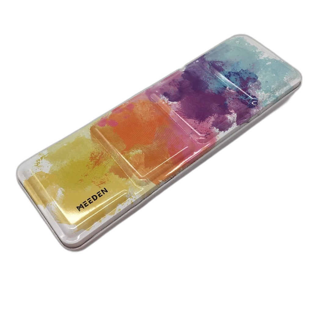 MEEDEN Empty Watercolour Portable Travel Palette Tin Box With 24 Half Pans NEW