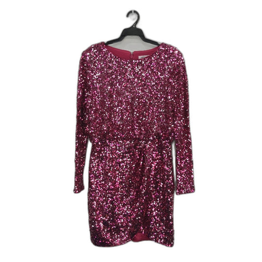 Forever New Pink Long Sleeve Sequin Mini Party Dress Ladies Size AU 12 NEW