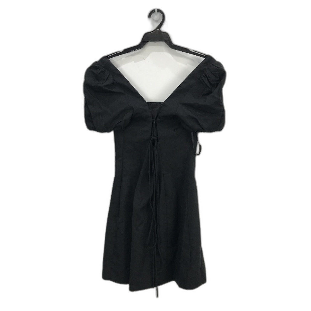 Forever New Black Puffy Sleeved Corset Back Mini Dress Ladies Size AU 6