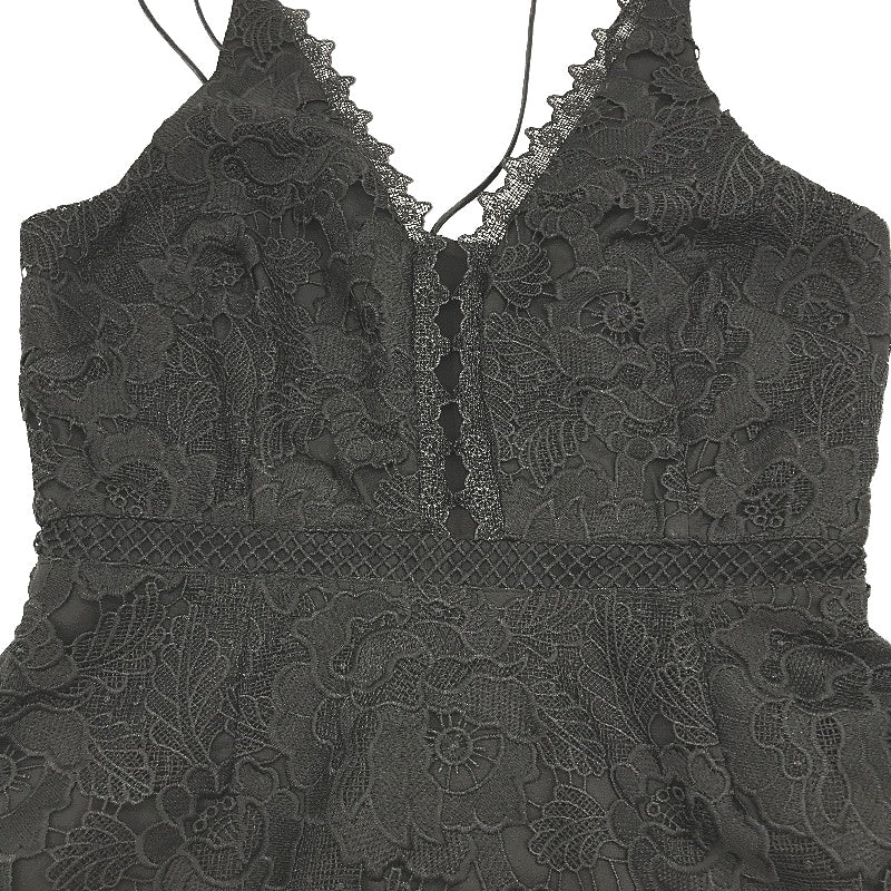 Forever New Black Lacy Spaghetti Strap Zip-Back Mini Dress Ladies Size AU 8 NEW