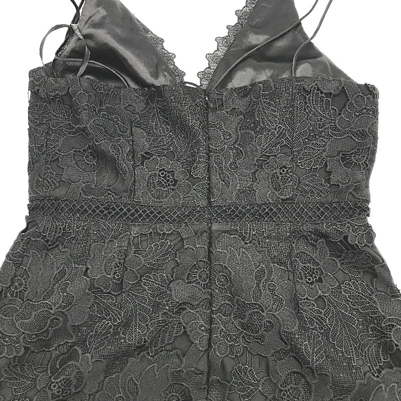 Forever New Black Lacy Spaghetti Strap Zip-Back Mini Dress Ladies Size AU 8 NEW