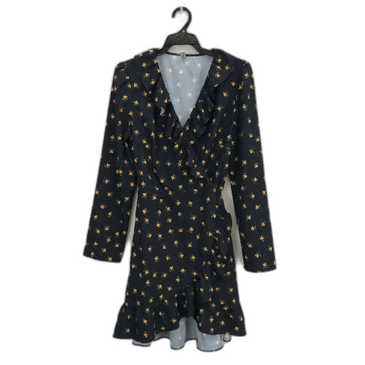 Forever New Black Floral Patterned Overshirt Tie Shirt Ladies Size AU 16
