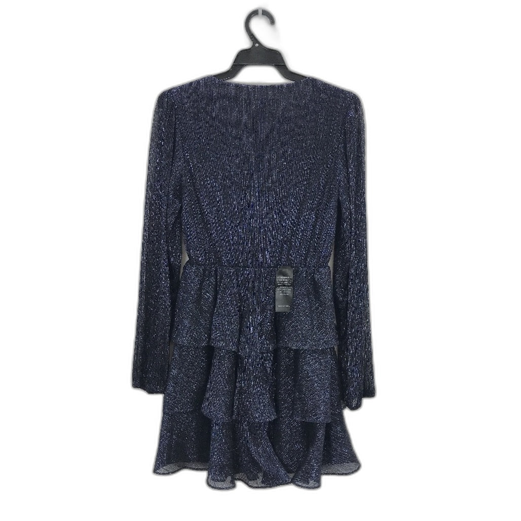 Forever New Navy Long Sleeve Flowy Ruffled Mini Party Dress Ladies Size AU 8 NEW