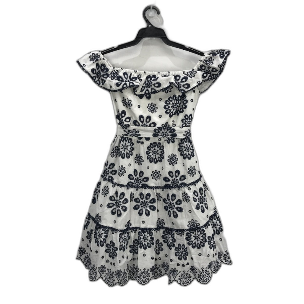 Ever New Navy & White Floral Off-Shoulder Belted Mini Dress Ladies Size AU 8 NEW