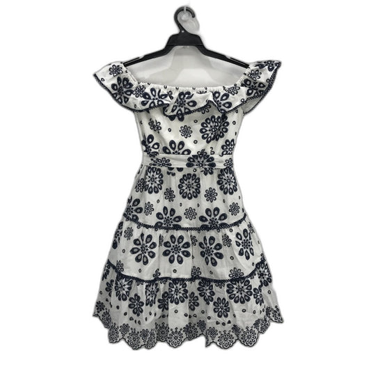 Ever New Navy & White Floral Off-Shoulder Belted Mini Dress Ladies Size AU 8 NEW