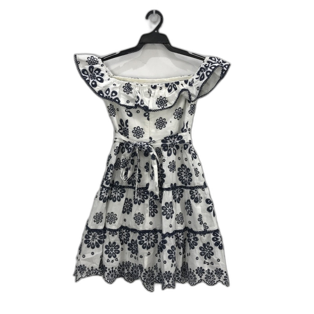 Ever New Navy & White Floral Off-Shoulder Belted Mini Dress Ladies Size AU 8 NEW