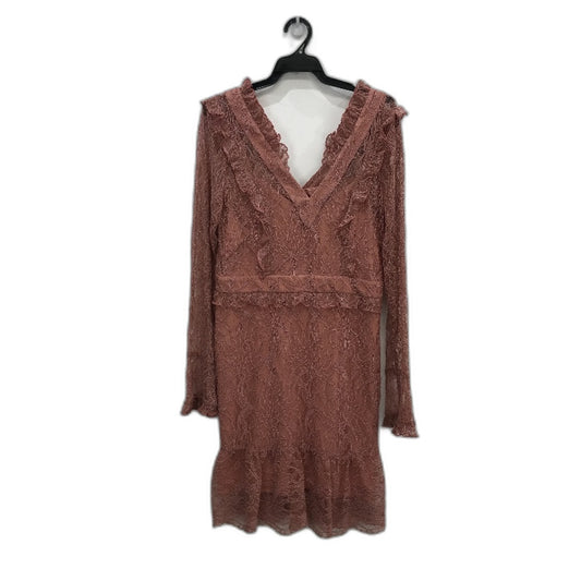 Ever New Pink Lacy Double Layered Long Sleeve Mini Dress Ladies Size AU 12 NEW