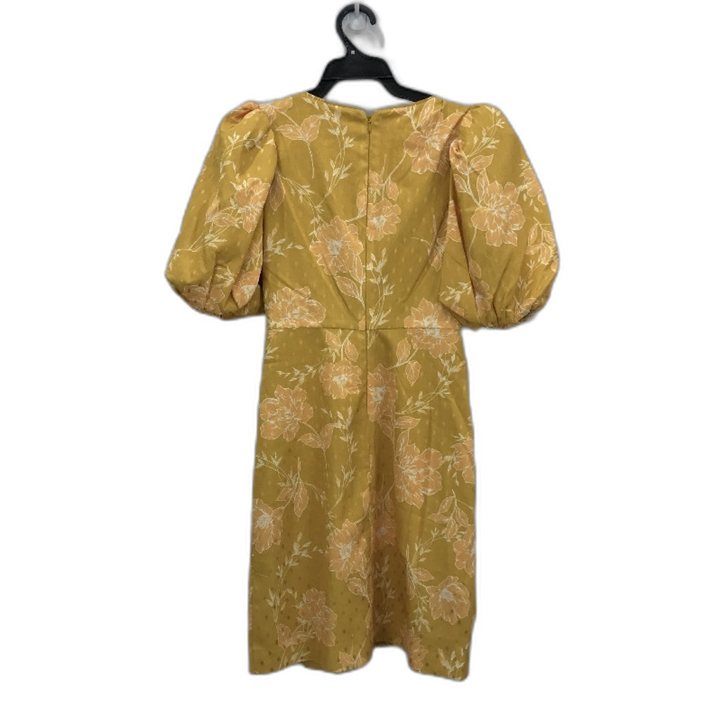 Ever New Yellow Puffy Short Sleeve Floral Mini Dress Ladies Size AU 4 NEW