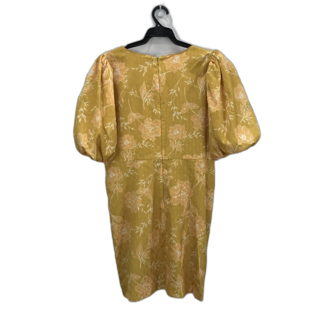 Ever New Yellow Puffy Short Sleeve Floral Mini Dress Ladies Size AU 14 NEW