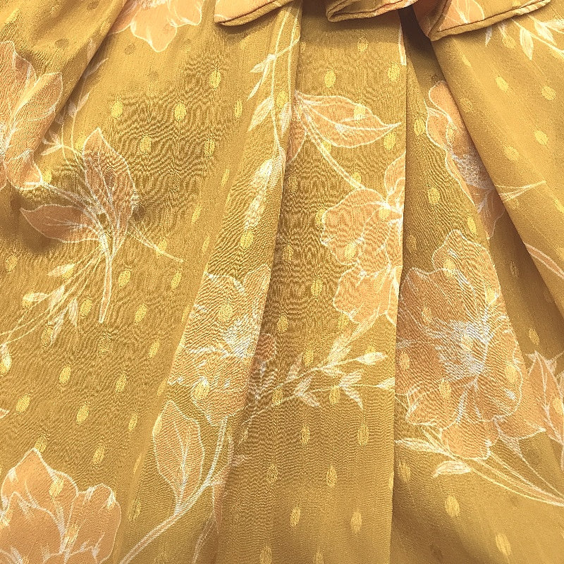 Ever New Yellow Puffy Short Sleeve Floral Mini Dress Ladies Size AU 14 NEW