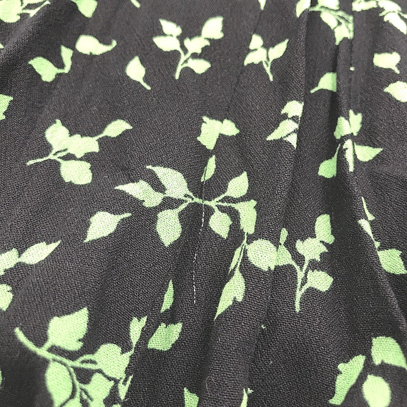 Ever New Black & Green Leaf Pattern Long Sleeve Mini Dress Ladies Size AU 14 NEW