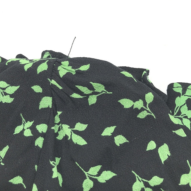 Ever New Black & Green Leaf Pattern Long Sleeve Mini Dress Ladies Size AU 14 NEW