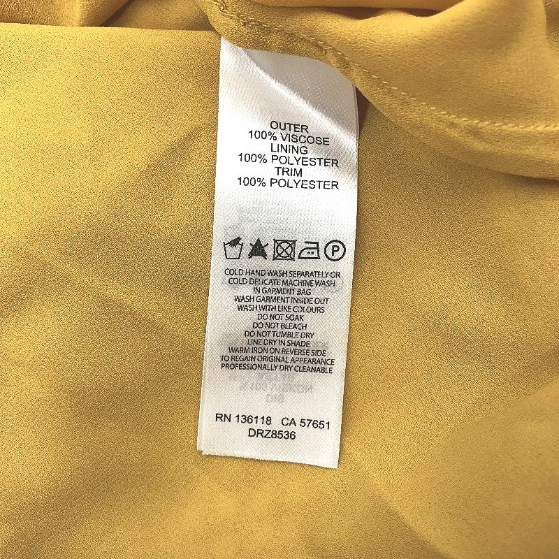 Ever New Mustard Embroidered Long Sleeve Flowy Mini Dress Ladies Size AU 4 NEW