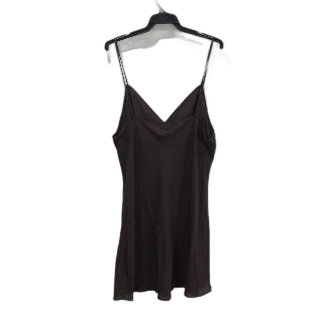 Ever New Brown Spaghetti Strap Sheer Flowy Slip Mini Dress Ladies Size AU 18 NEW