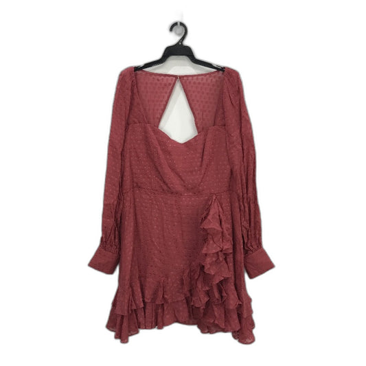 Ever New Red Pink Long Sleeve Patterned Mini Dress Ladies Size AU 18 NEW