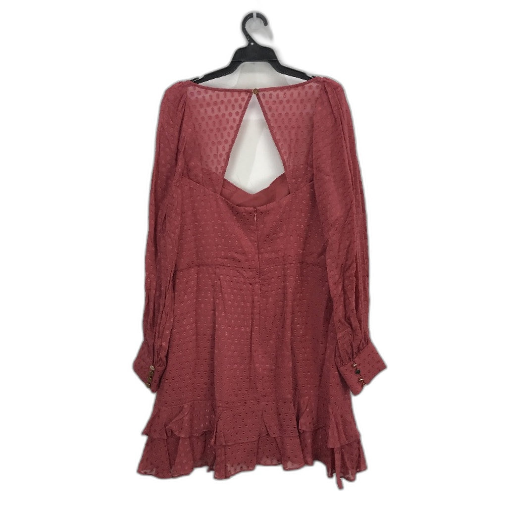Ever New Red Pink Long Sleeve Patterned Mini Dress Ladies Size AU 18 NEW