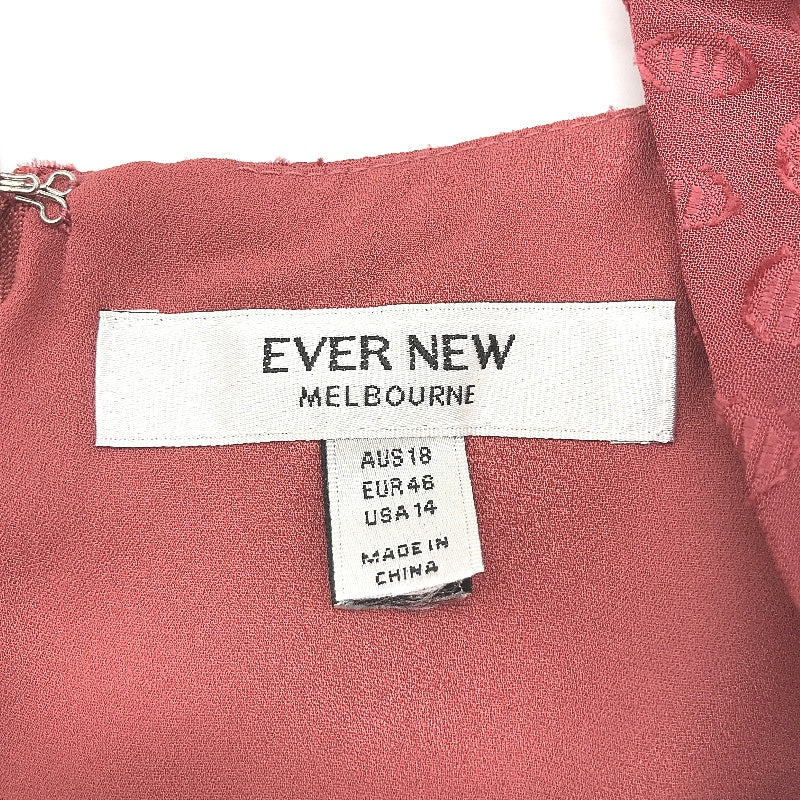 Ever New Red Pink Long Sleeve Patterned Mini Dress Ladies Size AU 18 NEW