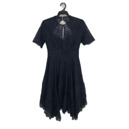 Ever New Navy Lacy Open Zip-Back Short Sleeve Mini Dress Ladies Size AU 6 NEW