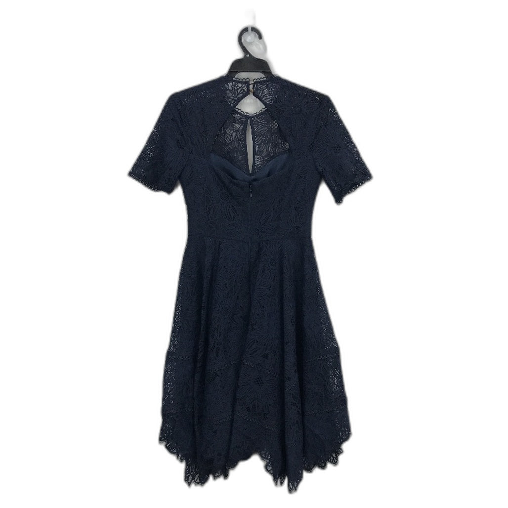 Ever New Navy Lacy Open Zip-Back Short Sleeve Mini Dress Ladies Size AU 6 NEW