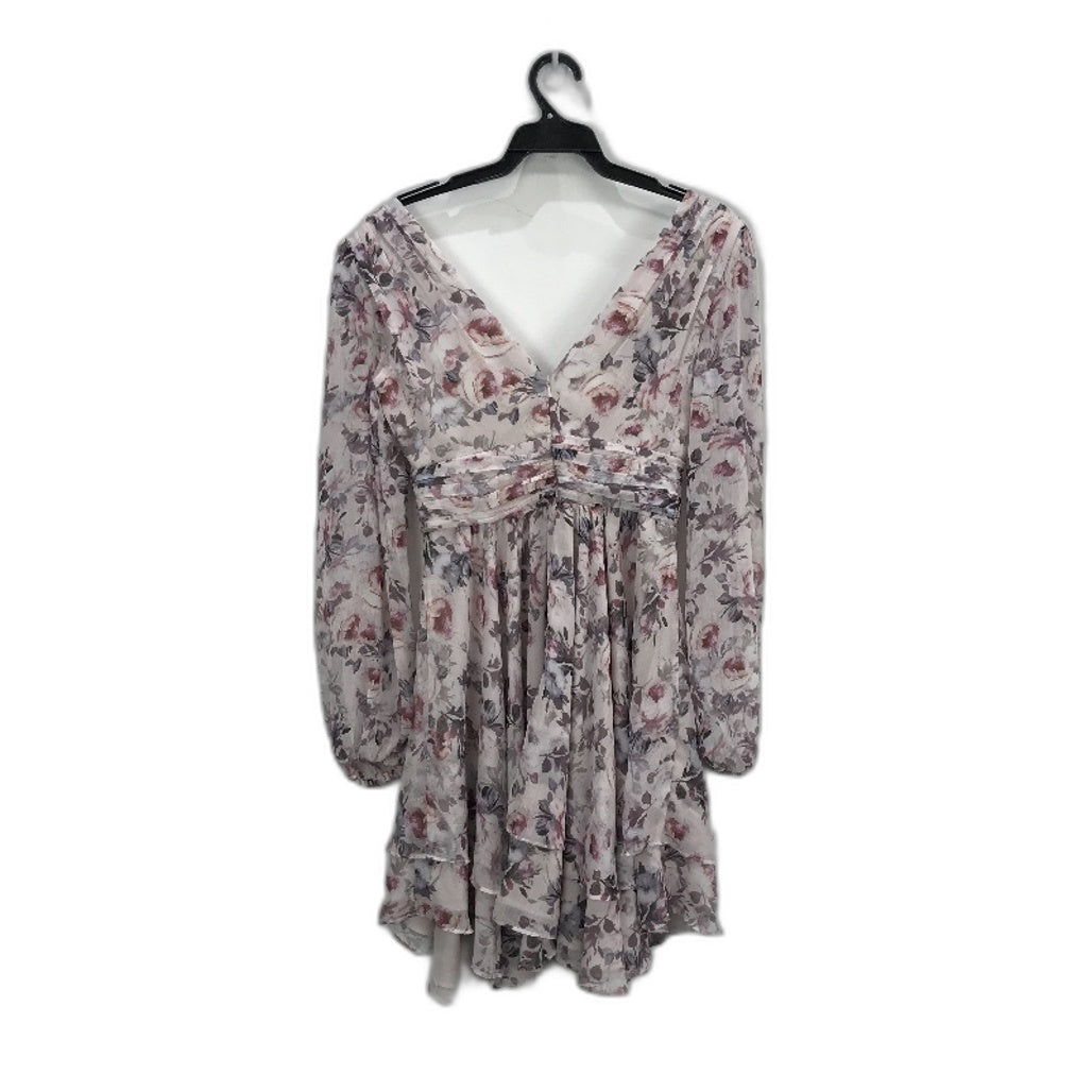 Ever New Floral Patterned Long Sleeve Flowy Mini Dress Ladies Size AU 6 NEW
