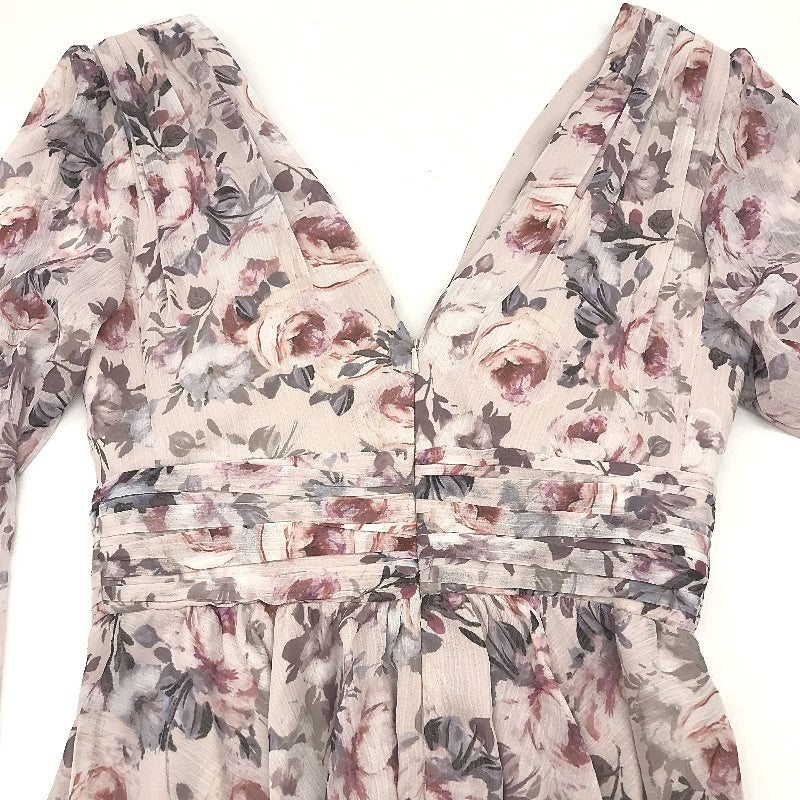 Ever New Floral Patterned Long Sleeve Flowy Mini Dress Ladies Size AU 6 NEW