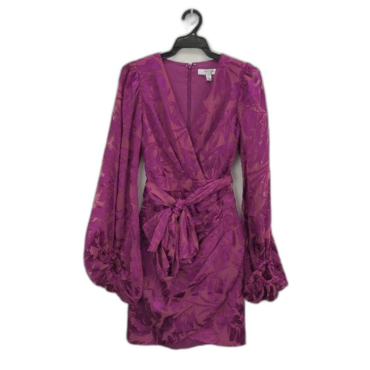 Ever New Pink & Purple Patterned Long Sleeve Mini Dress Ladies Size AU 6 NEW