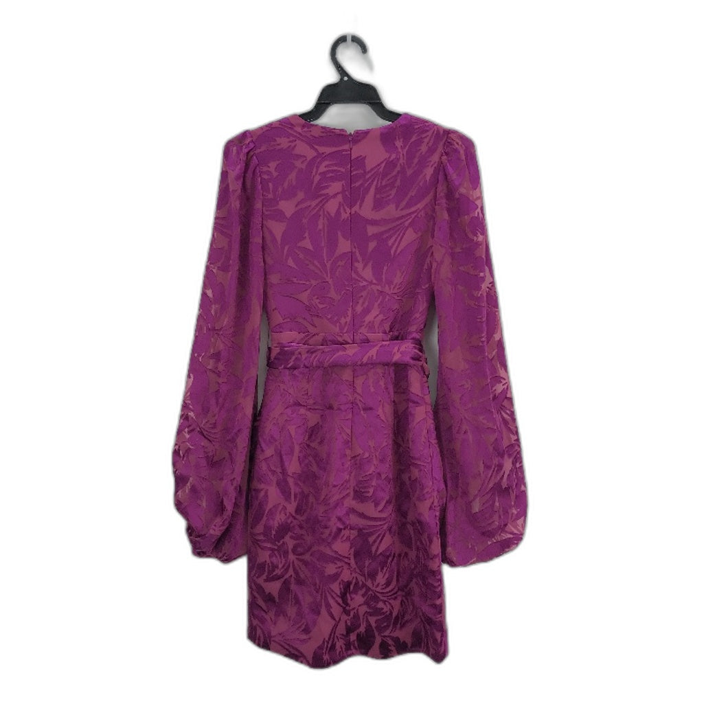 Ever New Pink & Purple Patterned Long Sleeve Mini Dress Ladies Size AU 6 NEW