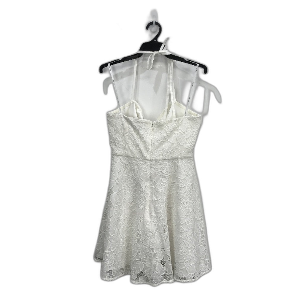 Ever New White Lacy Embroidered Zip Back Halter Mini Dress Ladies Size AU 12 NEW