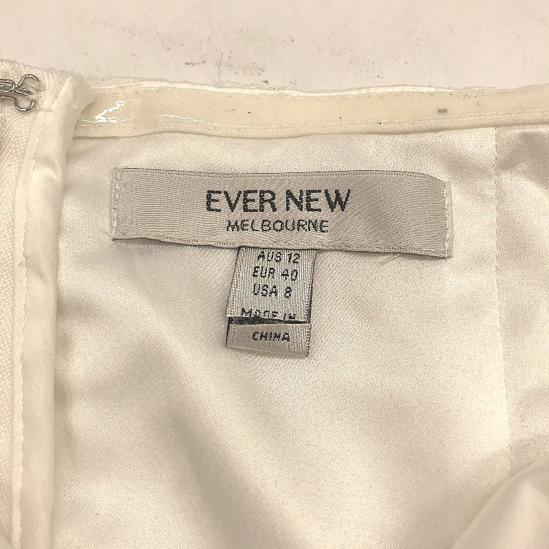 Ever New White Lacy Embroidered Zip Back Halter Mini Dress Ladies Size AU 12 NEW
