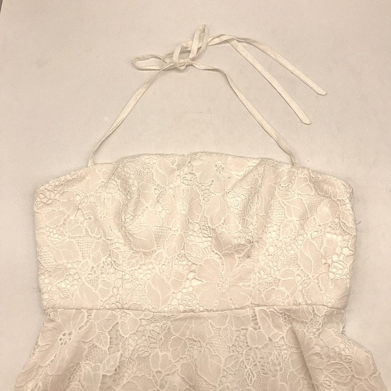 Ever New White Lacy Embroidered Zip Back Halter Mini Dress Ladies Size AU 12 NEW