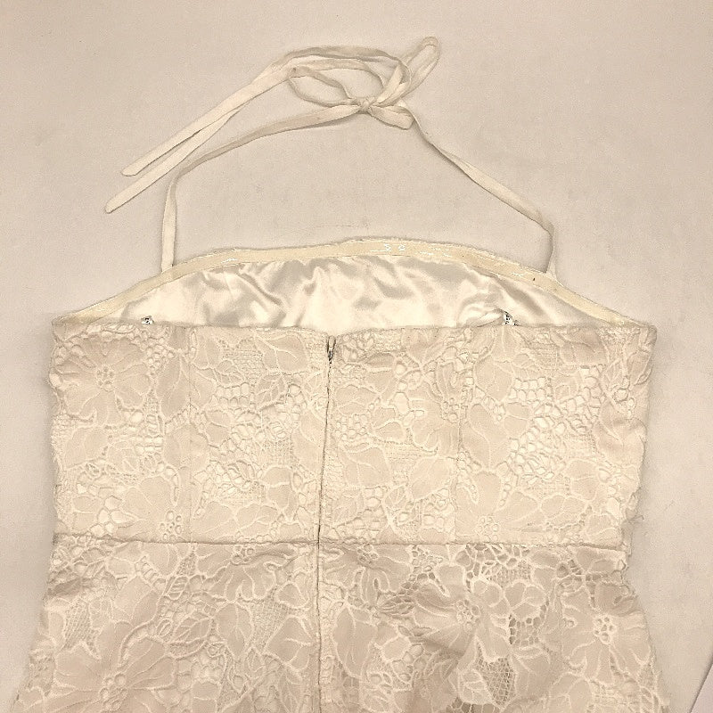 Ever New White Lacy Embroidered Zip Back Halter Mini Dress Ladies Size AU 12 NEW
