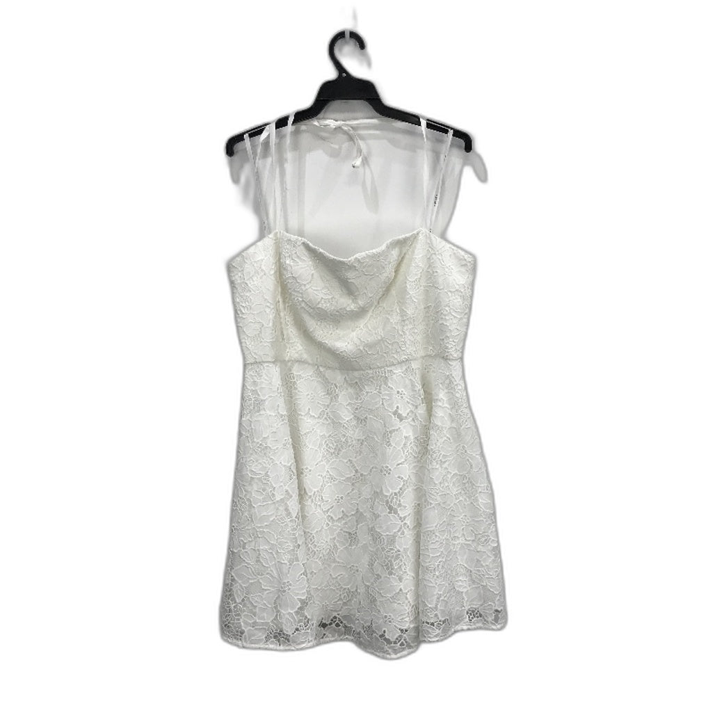 Ever New White Lacy Embroidered Zip Back Halter Mini Dress Ladies Size AU 18 NEW