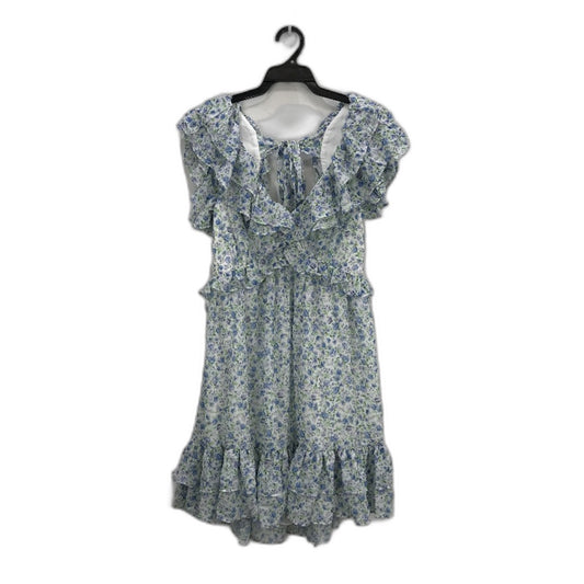 Ever New Open Back Ruffle Trim Floral Patterned Mini Dress Ladies Size AU 10 NEW