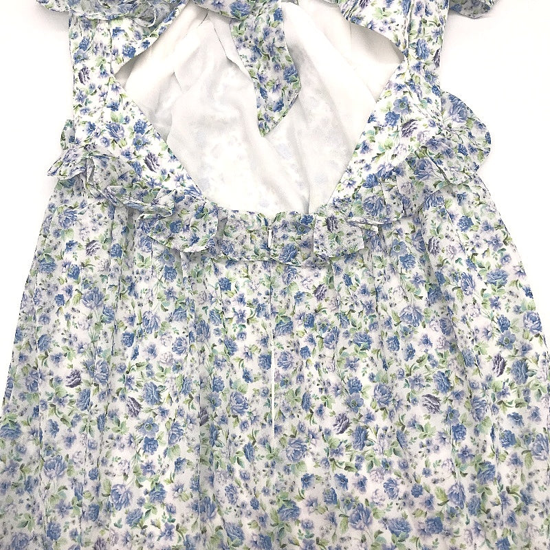 Ever New Open Back Ruffle Trim Floral Patterned Mini Dress Ladies Size AU 10 NEW