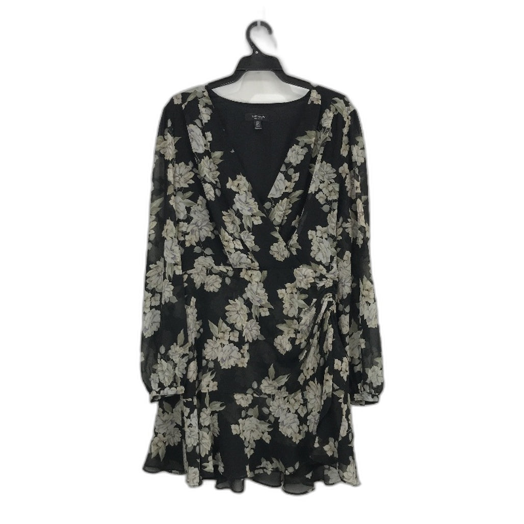 Ever New Black Flowy Floral Crossover Front Mini Dress Ladies Size AU 14 NEW