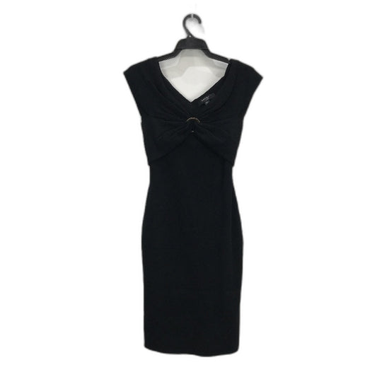 Ever New Black Bodycon Classy Crossover Ribbed Midi Dress Ladies Size AU 10 NEW
