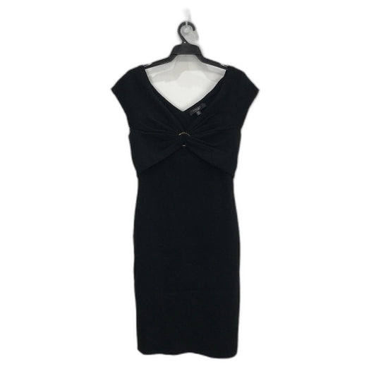 Ever New Black Bodycon Classy Crossover Ribbed Midi Dress Ladies Size AU 14 NEW