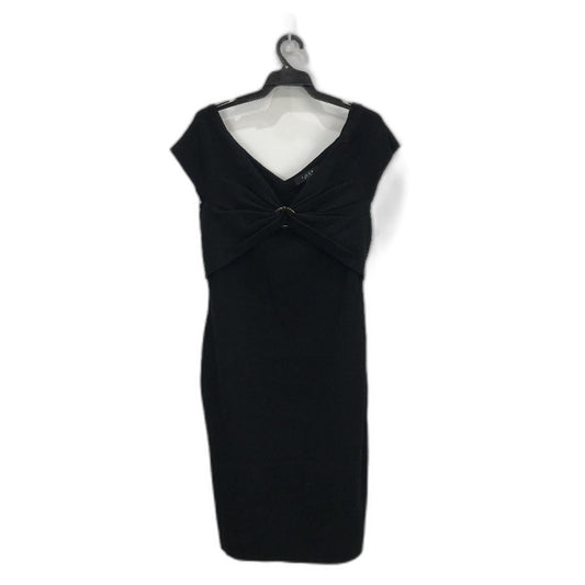 Ever New Black Bodycon Classy Crossover Ribbed Midi Dress Ladies Size AU 16 NEW