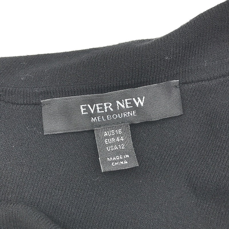 Ever New Black Bodycon Classy Crossover Ribbed Midi Dress Ladies Size AU 16 NEW