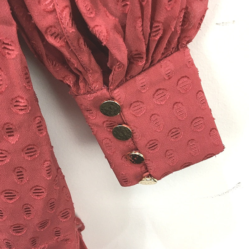 Ever New Red Pink Long Sleeve Embroidered Patterned Mini Dress Ladies Size AU 4