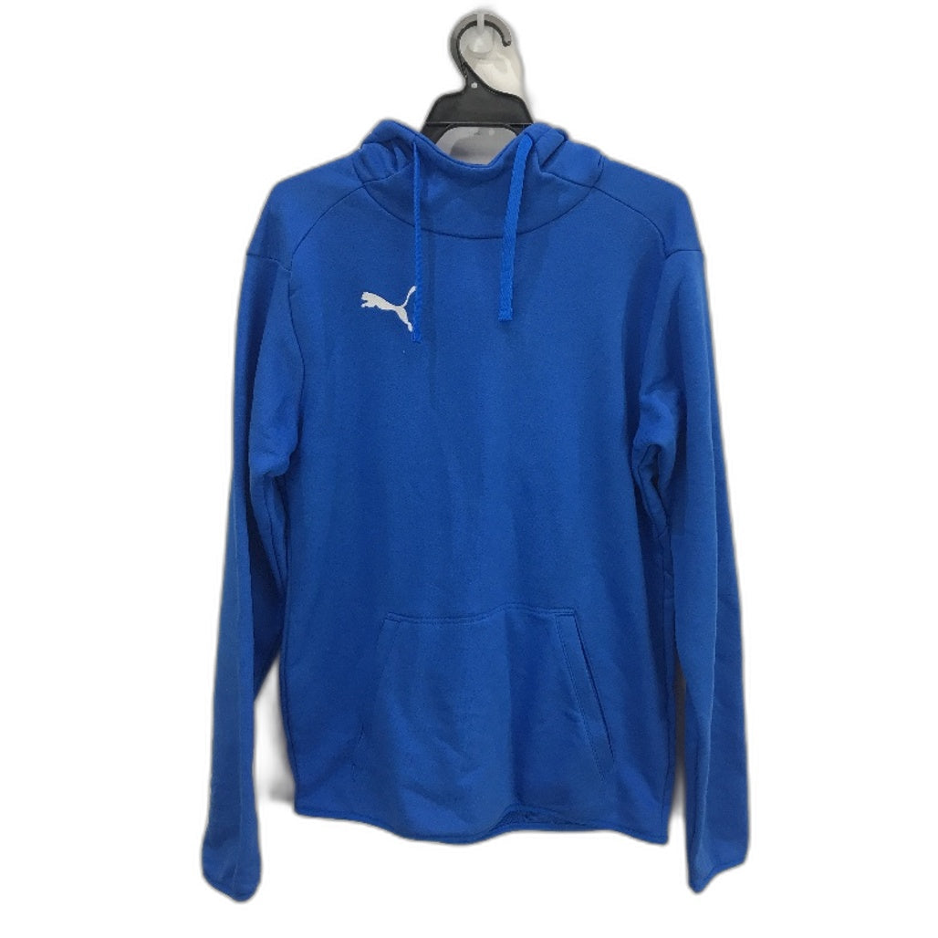 PUMA Electric Blue LIGA Hoodie With White Logo & Front Pocket Mens Size XS NEW