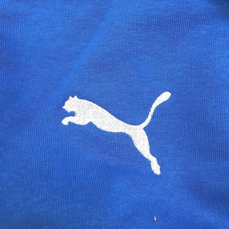 PUMA Electric Blue LIGA Hoodie With White Logo & Front Pocket Mens Size XS NEW