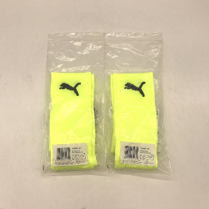 PUMA  2 Pack Fluro Yellow & Black Striker Football High Socks Youth Sz US 13-3