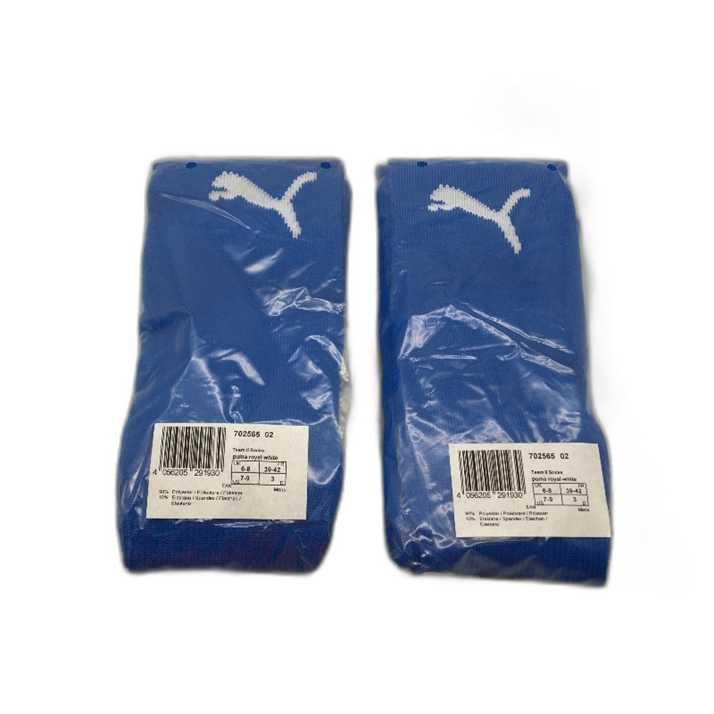 PUMA 2 Pcs Royal Blue Team II Football Soccer High Socks Youth Size 3 US 7-9 NEW