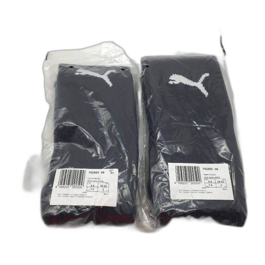 PUMA 2 Packs Navy Team II Football Soccer High Socks Youth Size 3 US 7-9 NEW