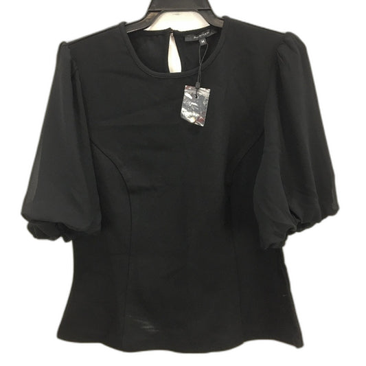 Portmans Black Crew Puff Short Sleeve Top Ladies Size Medium NEW