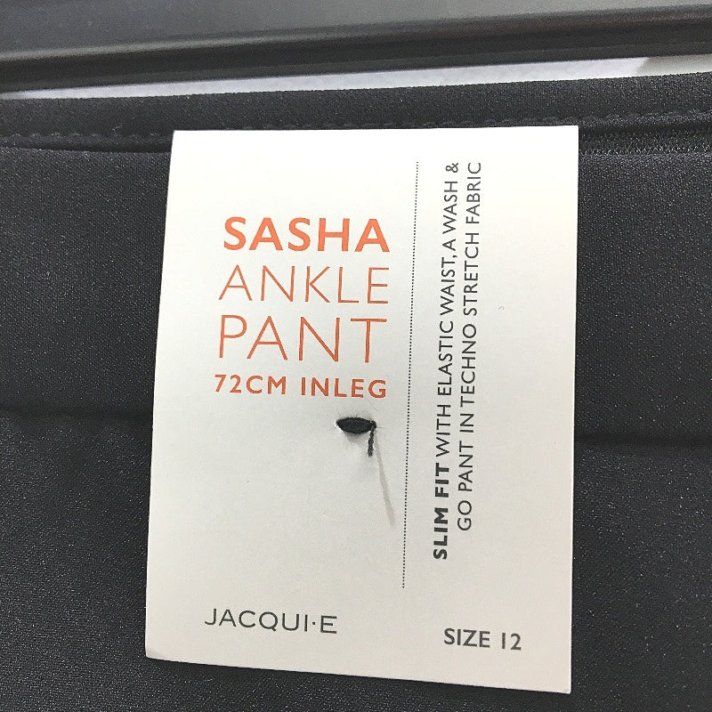 Jacqui E Black Sasha Ankle Length Dress Pants Ladies Size 12 NEW