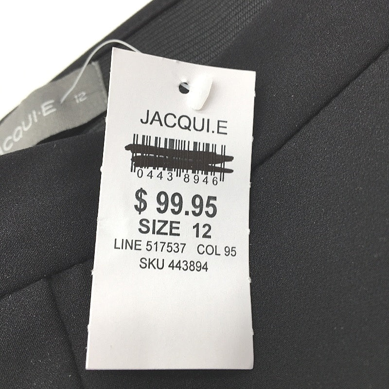 Jacqui E Black Sasha Ankle Length Dress Pants Ladies Size 12 NEW