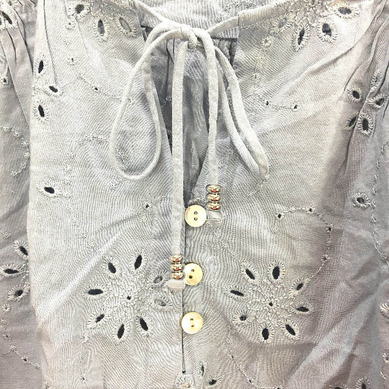 Just Jeans Blue Cotton Blend Eva Lace Insert Top Ladies Size 16 NEW