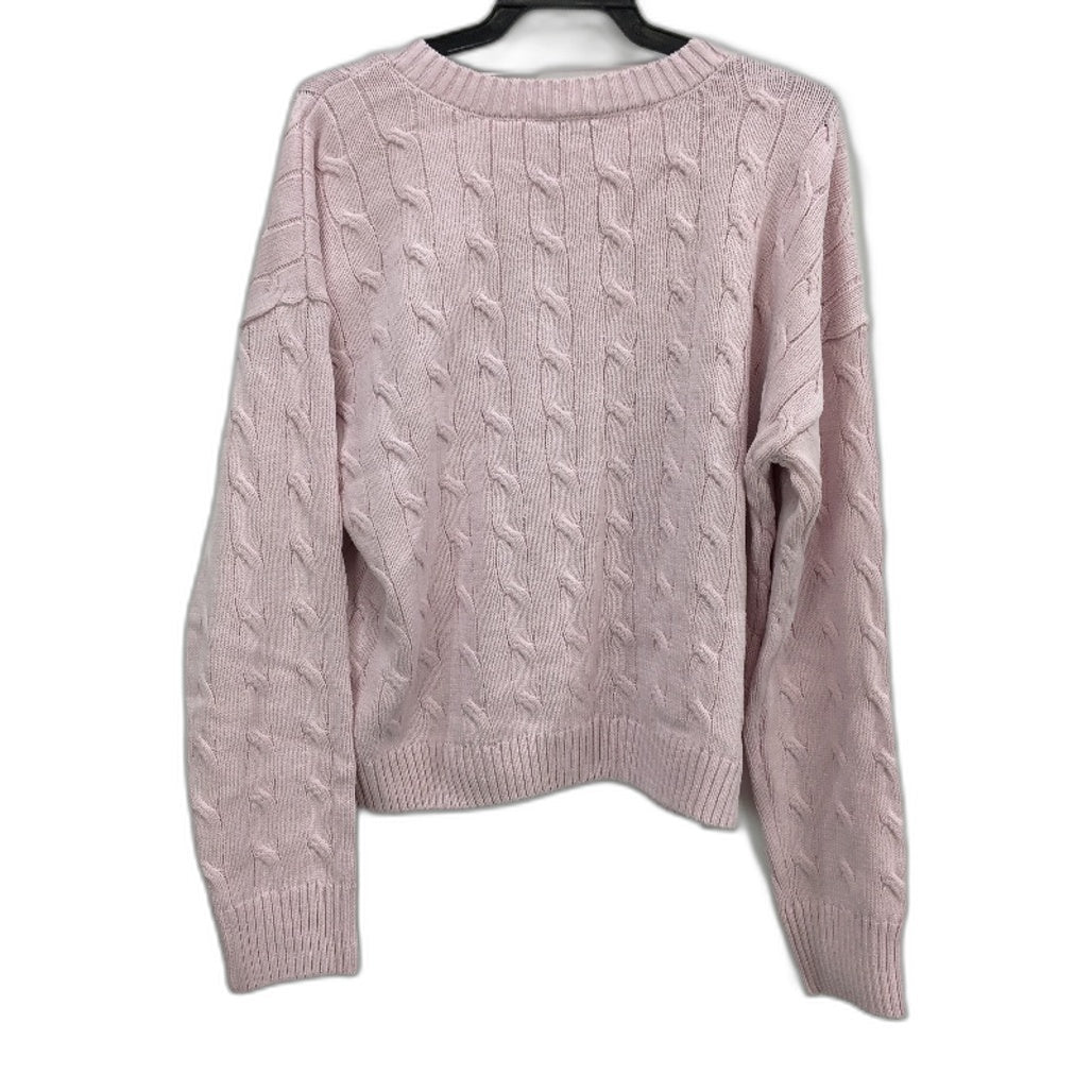 Dotti Pink Lavender Kimmy Cable V-Neck Knit Jumper Ladies Size Medium NEW